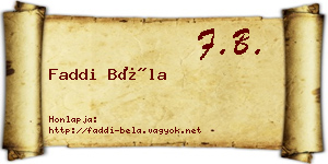 Faddi Béla névjegykártya