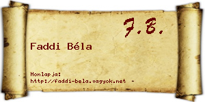 Faddi Béla névjegykártya