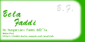 bela faddi business card